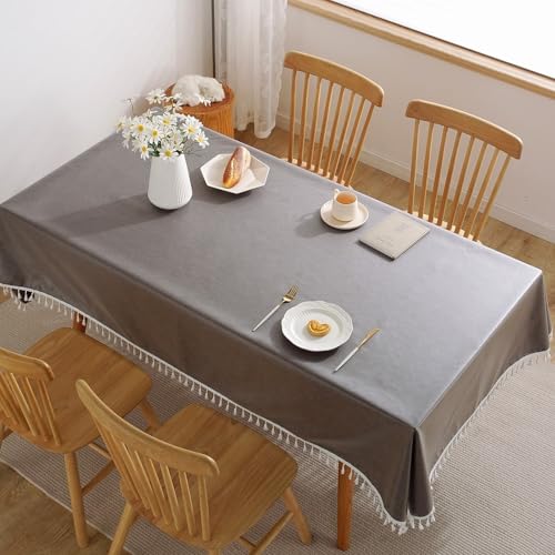 Calafee Tischdecke Kleiner Tisch 90x135 cm, Tischdecke Fleckenschutz Polyester 2-4 Personen Einfarbig Tischwäsche für die Küche von Calefee