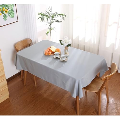 Calefee Tischdecke Eckig 120x120cm, Tischdecke Abwaschbar Polyester Einfarbig Hellgrau Tischdeko für Esstisch Fleckschutz von Calefee