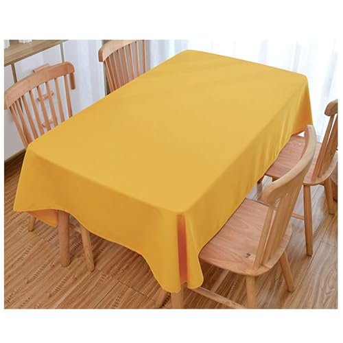 Calefee Tischdecke Eckig 120x120cm, Tischdecke für Esstisch Deko Polyester Einfarbig Gelb Tischdecke Abwaschbar Fleckschutz von Calefee