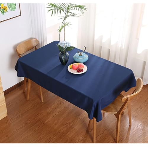 Calefee Tischdecke Klein Quadratisch 90x90cm, Tischtücher Esszimmer Deko Polyester Einfarbig Marineblau Tischdeko Fleckschutz Abwaschbar von Calefee