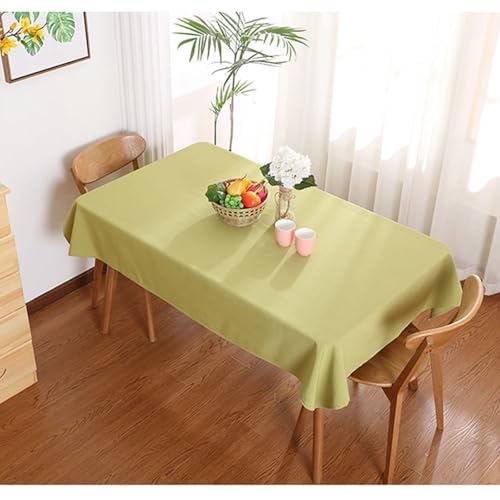 Calefee Tischdecke Rechteckig 140x250cm, Tischdecke für Couchtisch Polyester Einfarbiges Grasgrün Tischdecke Fleckschutz Abwaschbar von Calefee