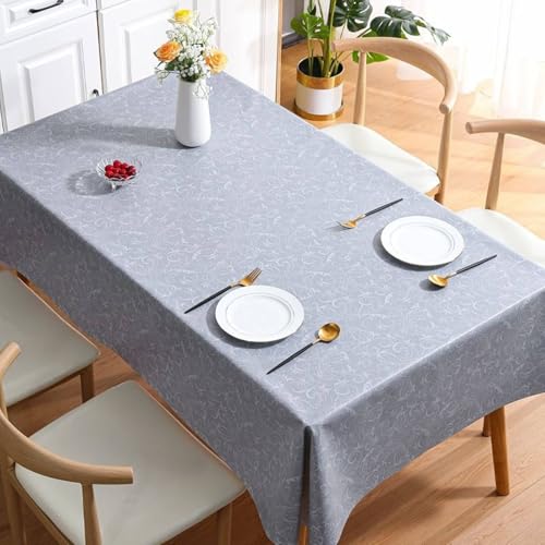 Calefee Tischdecken Rechteckig 140x220cm, Tischdecken Wasserdicht PVC mit Blumenmuster Tischdeko Esszimmer Fleckschutz von Calefee