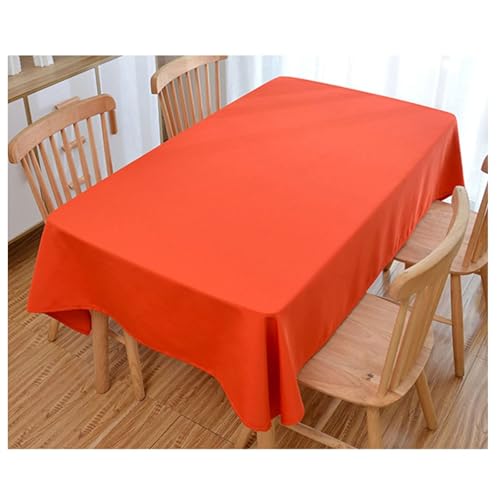 Calefee tischdecken Quadratisch 140x140cm, Tischtücher Esszimmer Deko Polyester Einfarbig Orange Abwaschbare Tischdecke Fleckschutz von Calefee