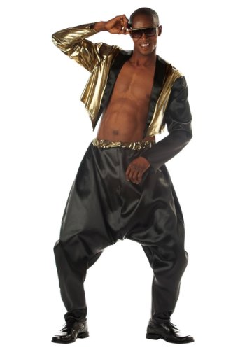 OLD SCHOOL RAPPER MC HAMMER (BLACK/ GOLD) von California Costumes