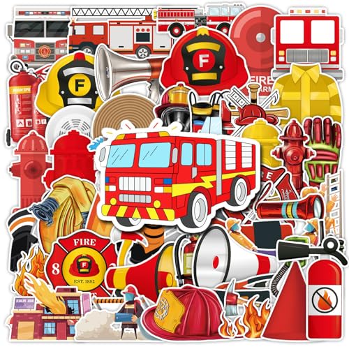 Calkrer 100 Stück Feuerwehr-Konfetti-Set: Kindergeburtstagsdekorationen mit Thema. Tischdekoration, Feuerwehrautos und Konfetti für eine Feuerwehr-Party. von Calkkrer
