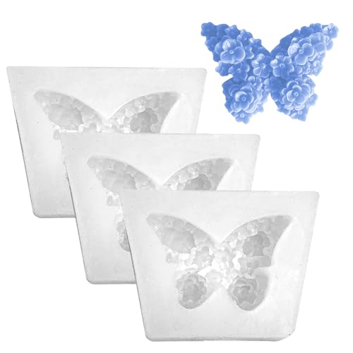 Calkrer 3 Set Silikon-Formen für Schmetterlinge: Butterfly-Gussformen, ideal für die Herstellung von Schmetterlingskeksen und Kerzen. Frühlingsdekorationen. von Calkkrer