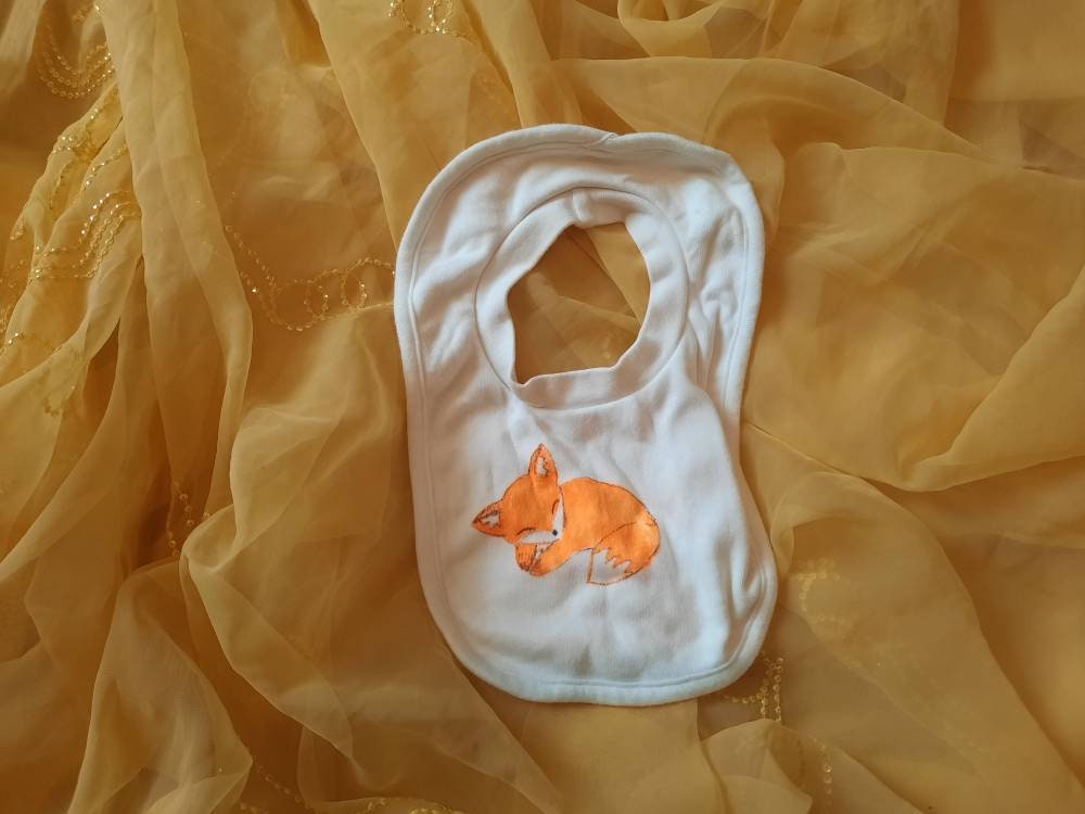 Baumwolle Schlafen Fox Baby Lätzchen von CallaCrafts