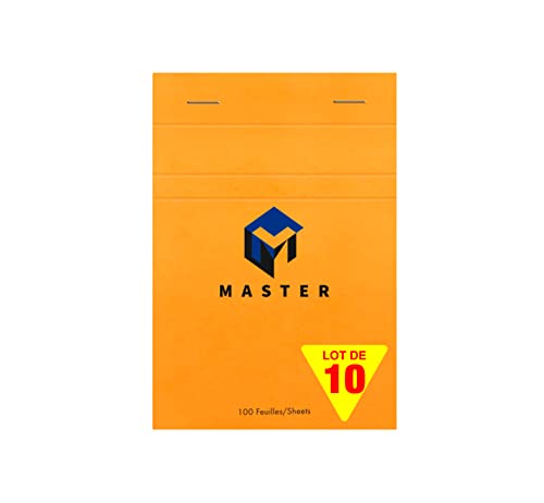 Calligraphe Clairefontaine 10706C - Packung mit 10 Schreibblöcken Calligraphe Master kopfseitig geheftet, DIN A6 10,5x14,8 cm, 50 Blatt kariert, 70 g, Orange, 1 Pack von Calligraphe