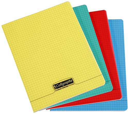 Clairefontaine 18045C - Packung mit 10 Heft / Schulheften Calligraphe 17x22 cm, 70 Blatt, französische Lineatur, 90g, farbig sortiert, 1 Pack von Calligraphe