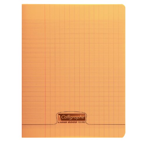 Clairefontaine 5 Stück Schulhefte Polypropylen 24 x 32 cm, 96 Seiten Séyès Lineatur – 90 g-orange von Calligraphe