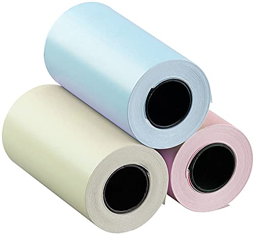 Callstel Thermorollen: 3er-Set selbstklebende Etiketten-Rollen, 57 mm Breite, je 4,5 m, bunt (Selbstklebende Thermorollen, Thermopapier BPA-frei, Flaschenetiketten) von Callstel