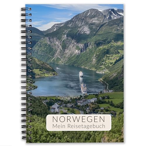 Norwegen Reisetagebuch zum Ausfüllen | interaktiver Reiseplaner für 3 Wochen | Journeybook Tagebuch Norwegen Reise-Geschenk für Kreuzfahrt und Rundreise in Skandinavien | Ringbuch DIN A5 | Calmondo von Calmondo