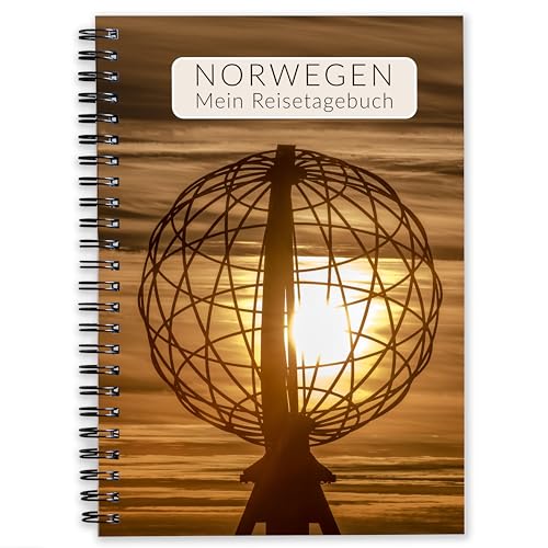 Calmondo Norwegen Reisetagebuch zum Ausfüllen | interaktiver Reiseplaner für 3 Wochen | Journeybook Tagebuch Norwegen Reise-Geschenk für Kreuzfahrt und Rundreise zum Nordkap | Ringbuch DIN A5 von Calmondo