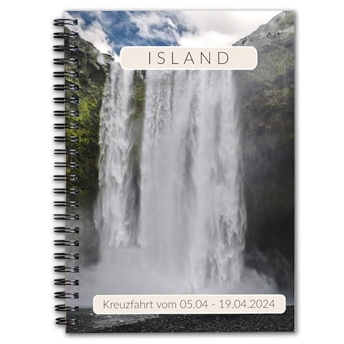 Calmondo Reisetagebuch Island personalisiert zum Gestalten + Bonusheft Bucket List | Tagebuch Reiseplaner Achtsamkeits-Buch mit viel Abwechslung | individuelles Island Geschenk | Ringbuch DIN A5 von Calmondo