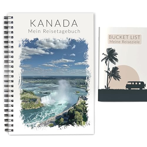 Calmondo Reisetagebuch Kanada + Bucket List | Tagebuch mit Reiseplanung, Zitaten und viel Abwechslung | Reisedokumentation und Achtsamkeit | Hochwertiges Reise-Geschenk für Amerika | Ringbuch A5 von Calmondo