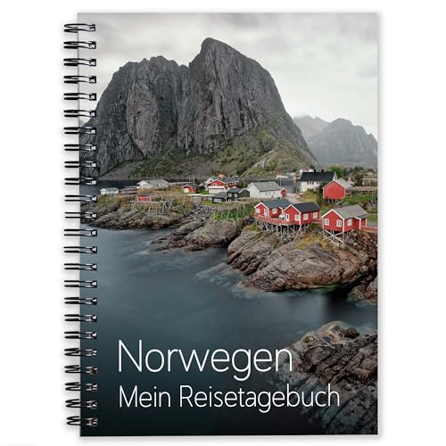 Calmondo Reisetagebuch Norwegen zum Ausfüllen | interaktiver Reiseplaner für 3 Wochen | Journeybook Tagebuch Norwegen Reise-Geschenk für Kreuzfahrt und Rundreise in Skandinavien | Ringbuch DIN A5 von Calmondo