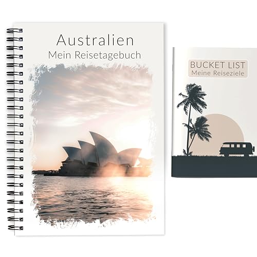 Reisetagebuch Australien + Bonusheft | Tagebuch Reiseplaner für 3 Wochen | Reiseplanung, Zitate, Achtsamkeits-Seiten uvm. | Liebevoll designtes Reise Geschenk | Ringbuch DIN A5 | Calmondo von Calmondo