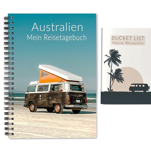 Reisetagebuch Australien + Bonusheft | Tagebuch Reiseplaner für 3 Wochen | Reiseplanung, Zitate, Achtsamkeits-Seiten uvm. | Liebevoll designtes Reise Geschenk | Ringbuch DIN A5 | Calmondo von Calmondo