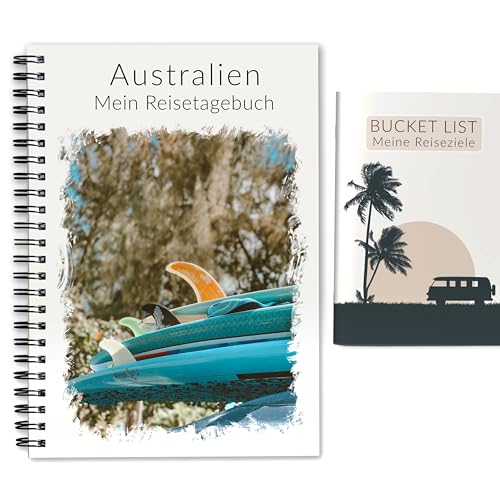 Reisetagebuch Australien + Bucket List | Achtsamkeits-Tagebuch und Reiseplaner mit viel Abwechslung | Für 3 Wochen | Gestalte deinen eigenen Australien Reiseführer | Ringbuch DIN A5 | Calmondo von Calmondo