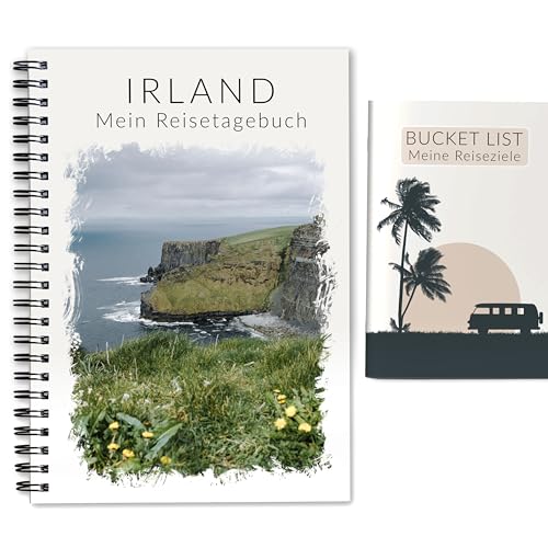 Calmondo Reisetagebuch Irland zum Ausfüllen + Bucket List | Reiseplaner Tagebuch für 3 Wochen | Gestalte deinen eigenen Reiseführer für Irland | Geschenk mit viel Abwechslung | Ringbuch DIN A5 von Calmondo