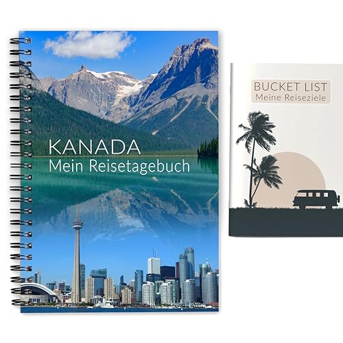 Reisetagebuch Kanada + Bucket List | Interaktives Tagebuch zum Ausfüllen mit Reiseplanung, Zitaten, Achtsamkeits-Seiten und viel Abwechslung | für 3 Reise-Wochen | ideales Reise-Geschenk | Ringbuch A5 von Calmondo