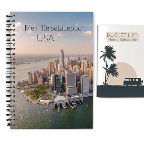 Reisetagebuch USA & Hawaii + Bucket List | Reiseplaner Tagebuch für 3 Wochen + Reiseplanung, Zitate, Achtsamkeit, Reise Challenge, Reflexion uvm. | Reise-Geschenk für Amerika | Ringbuch A5 | Calmondo von Calmondo