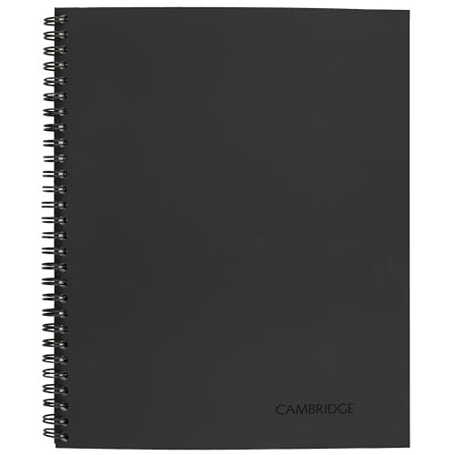 Cambridge Notizbuch, Business-Notizbuch, 21,6 x 27,9 cm, 80 Blatt, liniert, flexibler Einband, Spiralbindung, Grau (06062) von Cambridge