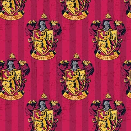 Harry Potter Gryffindor Digitaldruck, 100 % Baumwolle, 110 cm breit, ideal für Basteln, Tischdecke, Quilten, Nähen, Schneidern, Heimdekoration von Camelot Fabrics