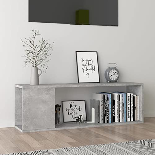 Camerina TV-Schrank Betongrau 100x24x32 cm Holzwerkstoff TV Sideboard Lowboard Holz Wohnzimmer Schrank Schrank Vintage Fernsehschrank TV Kommode von Camerina