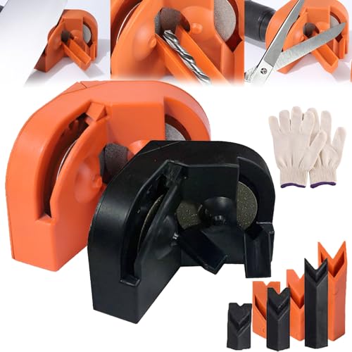 Braioncalit Drill Bit Sharpener, Grishay SharpMax Pro, Multipurpose Drill Bit Grinding Sharpener, Portable Grinding Blade Sharpening for All Bits (Black, Orange) von Camic