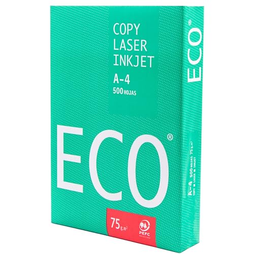 Campus - ECO Papier A4 75g, 500 Blatt ECO-Mehrzweckpapier für Tintenstrahldrucker, Laser und Fotokopierer, ideal für Büro, Haushalt und Schule (75g, 500 Blatt) von Campus