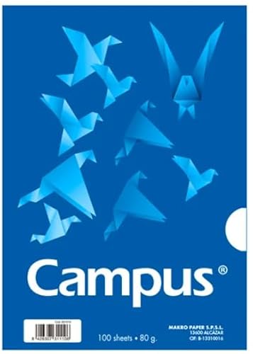 Campus - Papier A4 80g, 100 Papier Mehrzweckpapier für Tintenstrahldrucker, Laser und Fotokopierer, ideal für Büro, Haushalt und Schule (80g, 100 Papier) von Campus