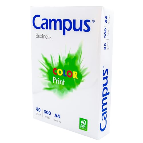 Campus - Papier A4 80g, 500 Papier Mehrzweckpapier für Tintenstrahldrucker, Laser und Fotokopierer, ideal für Büro, Haushalt und Schule (80g, 500 Papier) von Campus