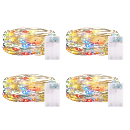 2M Lichterkette Batterie Timer, 20er LED Lichterkette Bunt Batterie, Kupferdraht Lichterkette IP65 wasserdicht für DIY Schlafzimmer Garten Party Weihnachten Hochzeit Deko von CandLuc