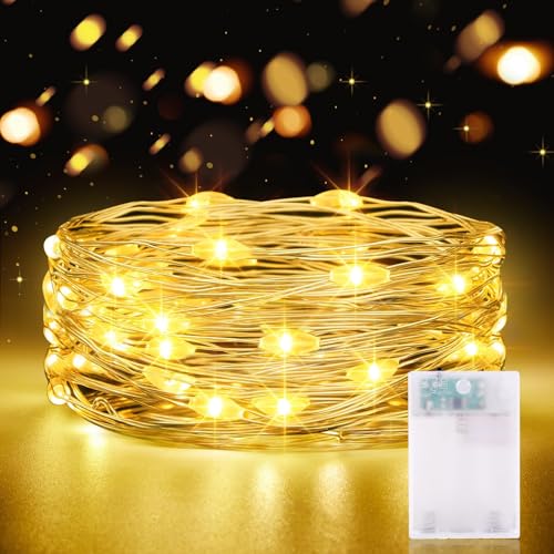 LED Lichterkette Batterie mit Timer, 3 meter 30 LED Lichterketten Innen Außen Kupferdraht Ip65 Wasserdicht Mini Lichterketten für Zimmer Garten KrüGe Weihnachten Halloween Hochzeit Außen Dekoration von CandLuc