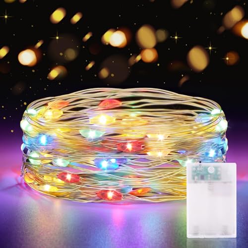 LED Lichterkette Batterie mit Timer, 3 meter 30 LED Lichterketten Innen Mehrfarbig Kupferdraht Ip65 Wasserdicht Mini Lichterketten für Zimmer Garten KrüGe Weihnachten Halloween Hochzeit Dekoration von CandLuc