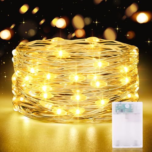 Lichterketten Batterie Timer, 5M 50 LED Kupferdraht Lichterkette Micro LED Lichterkette für Zimmer Party Garten Weihnachten Halloween Hochzeit Deko DIY von CandLuc