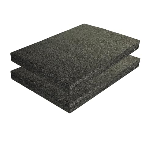 CandS 4,4 cm dicke schwarze Polyethylen-Schaumstoffplatten (2er-Pack) – 40,6 x 30,5 cm – stoßdämpfendes Verpackungsmaterial für Versand, Verpackung und Polsterung, DIY Handwerk von CandS