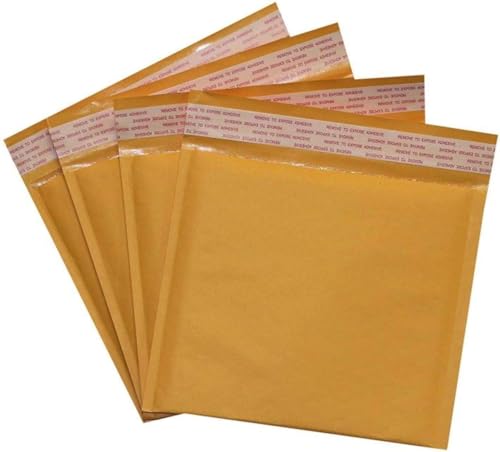 Luftpolster-Versandtaschen aus Kraftpapier, 18,3 x 20,3 cm, #CD – 20 Stück, umweltfreundliche gepolsterte Umschläge, selbstklebend, recycelbar, Versandumschläge für Dokumente, Fotos, kleine Pakete von CandS