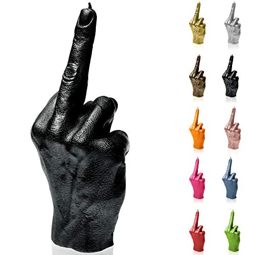 Candellana Kerzen Figur Handgemachte Kerze Geburtstagskerze lustiges Geschenk Valentinstagskerzen, Hand FCK, Schwarz Metallic von Candellana