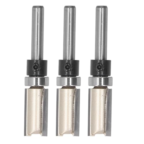 3 Stcs Straight Router Bits, Doppelflöte 1/4 Schaftspüsch -Trim -Router -Bit Set, Wolframstahl Hohe Härte Gerade Restern Gerade Geschnittene Router -Bit für Holzbearbeitungsnut von Candeon