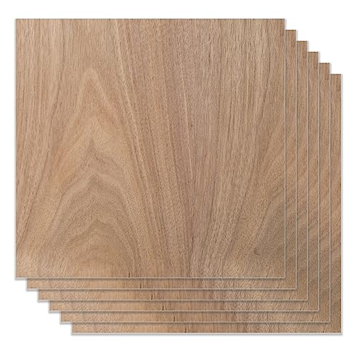 Walnuss Sperrholzplatte 3mm, 6 Stück Sperrholz Blatt Walnuss Holzplatte 300x300x3mm, Unbehandeltes Bastelhölzer Holz Laser Holz Holzplatten Zuschnitt Nach Maß Für Laserschneiden Gravieren Holz Brennen von Candeon