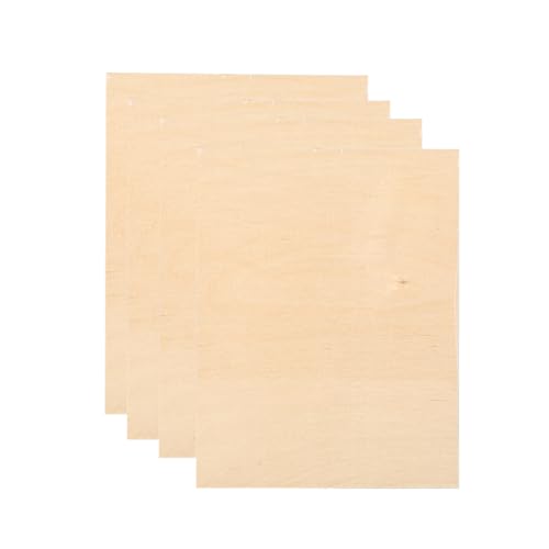 A4 Sperrholzplatten, 3mm 11.8''x8.46'' 4 Stück Unbehandeltes Holz Platten Bastelholzplatte, Unbehandeltes Holzbrettchen Leere Holzbretter Für Holz Basteln Laserschneiden (Birkenholz) von Candeon