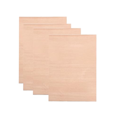 A4 Sperrholzplatten, 3mm 11.8''x8.46'' 4 Stück Unbehandeltes Holz Platten Bastelholzplatte, Unbehandeltes Holzbrettchen Leere Holzbretter Für Holz Basteln Laserschneiden (Mahagoni) von Candeon