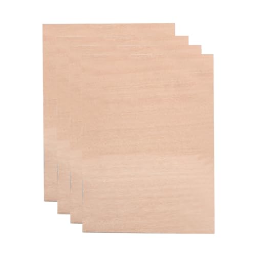 A4 Sperrholzplatten, 3mm 11.8''x8.46'' 4 Stück Unbehandeltes Holz Platten Bastelholzplatte, Unbehandeltes Holzbrettchen Leere Holzbretter Für Holz Basteln Laserschneiden (Rote Walnuss) von Candeon