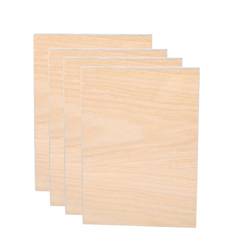 A4 Sperrholzplatten, 3mm 11.8''x8.46'' 4 Stück Unbehandeltes Holz Platten Bastelholzplatte, Unbehandeltes Holzbrettchen Leere Holzbretter Für Holz Basteln Laserschneiden (Roteiche) von Candeon