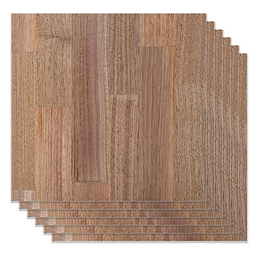 Candeon Walnuss Sperrholz Platten, 6 Stück Walnussholzplatten Bastelholzplatte Unbehandeltes Holz, 30cm x 30cm Schwarz Walnusssperrholz Sperrholzplatte für DIY-Holzhandwerk, Lasergravurschneiden von Candeon