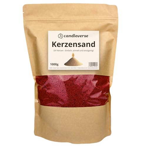 Candleverse Kerzensand 1kg [Violett] | inkl. 30 Dochte | Natürliches Kerzenwachsgranulat | Kreative DIY-Kerzen für Zuhause und als Deko von Candleverse