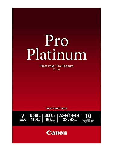 Canon 2768B018 PT-101 Pro Platinum Photopaper A3+ 10 Blatt Pack von Canon