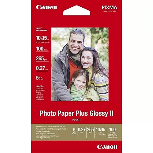 Canon Fotopapier Plus Glossy II PP-201 10,2 x 15,2 cm (100 Stück) 2311B072 von Canon